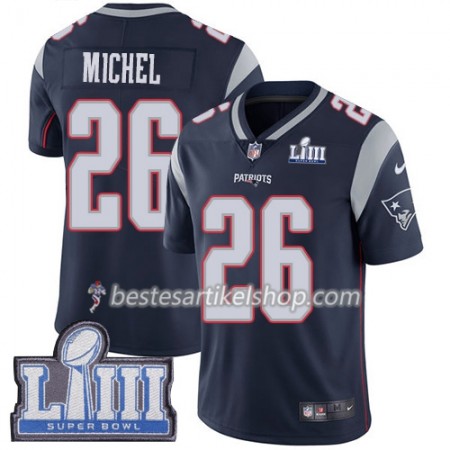 Herren New England Patriots Trikot Sony Michel 26 Nike Blau II 2019 Super Bowl LIII